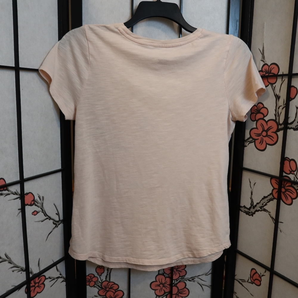 Gilligan & O'Malley Pink and Blue Floral Watercolor Short Sleeve T-Shirt Size M - Picture 8 of 8